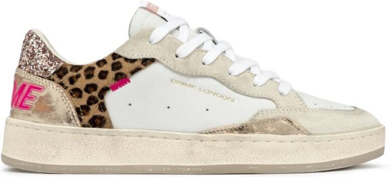Crime London Vintage Stijl Leren Sneakers Patchwork