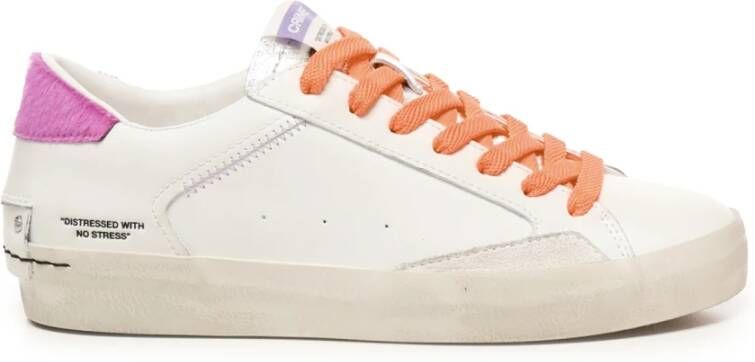 Crime London Wit Fuchsia Leren Sneakers