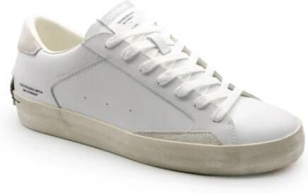 Crime London Wit Leren Distressed Sneakers White Heren