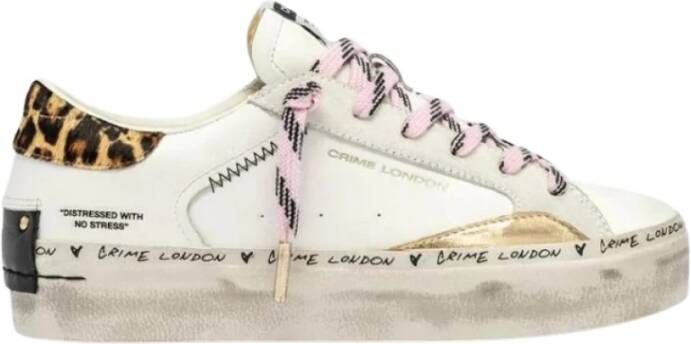Crime London Witte Distressed Sneakers
