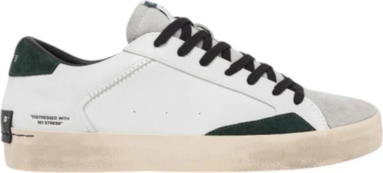 Crime London Witte leren en suède sneakers