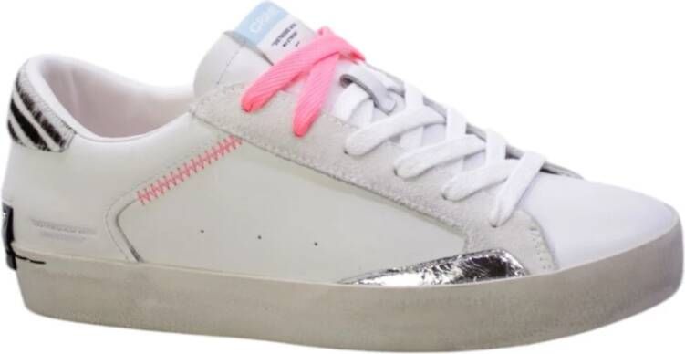 Crime London Witte Leren Lage Sneakers