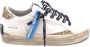 Crime London Witte leren sneakers met gouden glitter - Thumbnail 1