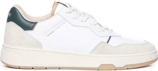 Crime London Witte Leren Sneakers met Groene Hak White Heren