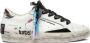 Crime London Witte leren sneakers met logodetail - Thumbnail 1