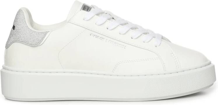 Crime London Witte Leren Sneakers met Ronde Neus