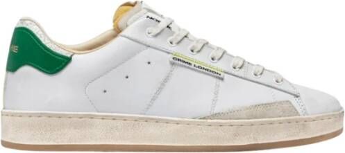 Crime London Witte Leren Sneakers Vintage Stijl