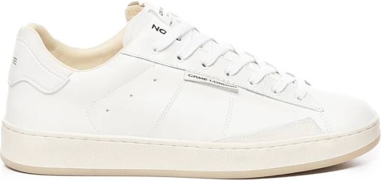 Crime London Witte Leren Sneakers Vintage Stijl