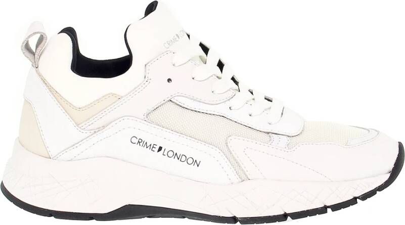 Crime London Witte Leren Sneakers voor Heren White Heren