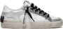 Crime London Witte Leren Sneakers Zilver Glitter - Thumbnail 1