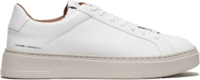 Crime London Witte Rubberen Leren Sneakers White Heren