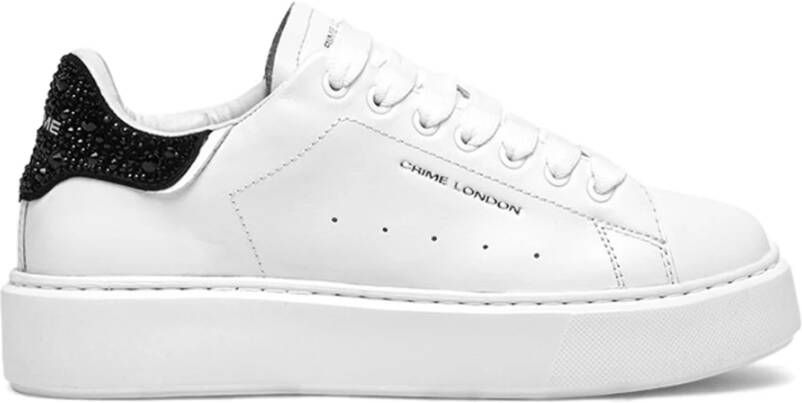 Crime London Witte Sneakers met Glitter Hak White Dames