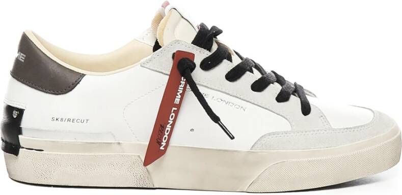 Crime London Witte Sneakers met Leren Details