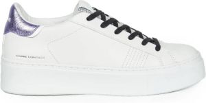 Crime London Witte sneakers met lila laminaatrand Wit Dames
