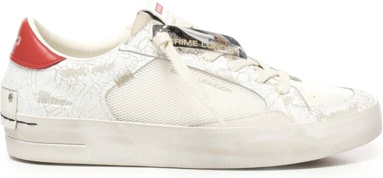 Crime London Witte Sneakers met Rode Accenten