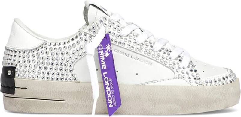 Crime London Witte Sneakers met Strass Wit Dames