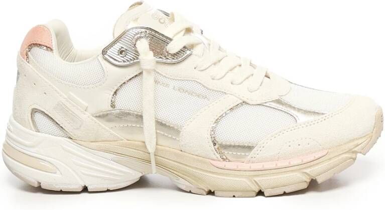 Crime London Witte Sneakers met Suède Bovenkant