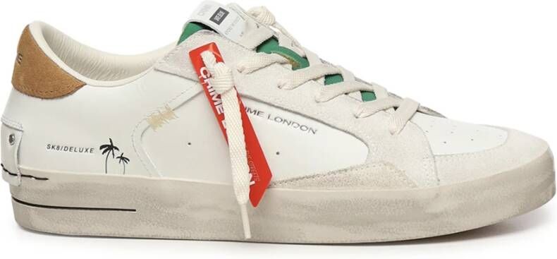 Crime London Witte Sneakers SK8 Deluxe
