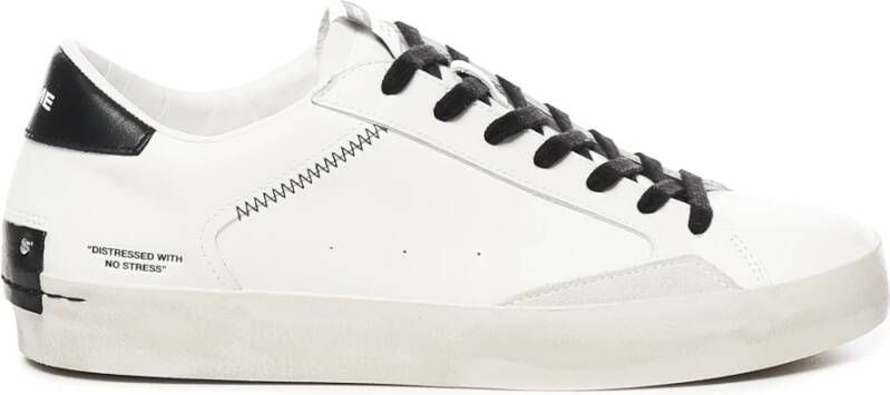 Crime London Witte Leren Sneakers met Zwarte Suède Accenten Wit Heren