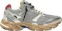 Crime London Crime Londen heren sneaker Bristol leder en mesh zilver - Thumbnail 2
