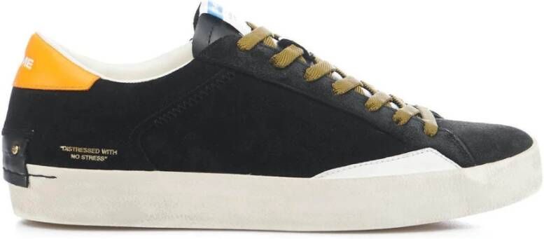 Crime London Zwarte Distressed Sneakers voor Heren Zwart Heren