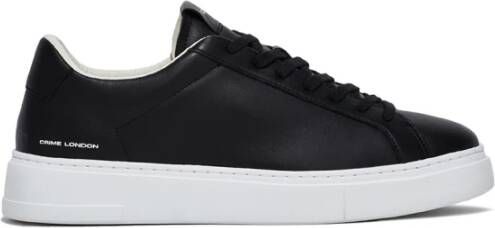 Crime London Zwarte Leren Sneakers Gemaakt in Italië