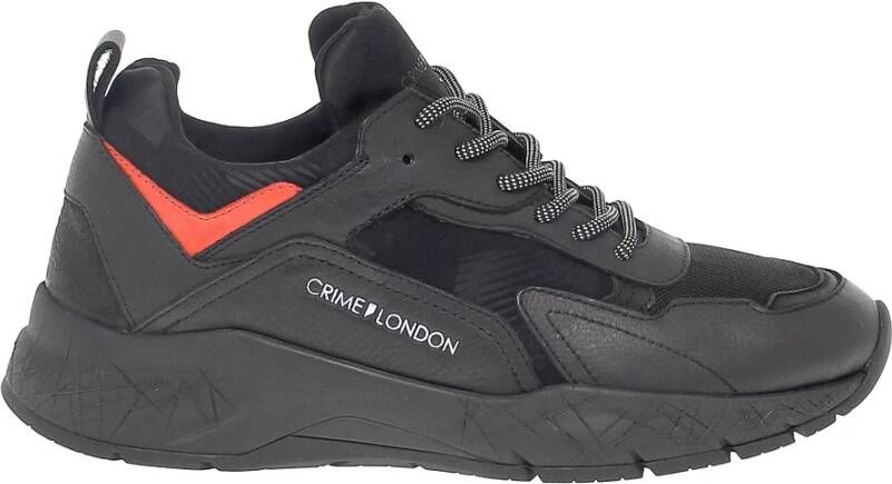 Crime London Zwarte Leren Sneakers voor Heren Zwart Heren