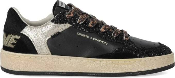 Crime London Zwarte Paillet Pony Sneaker