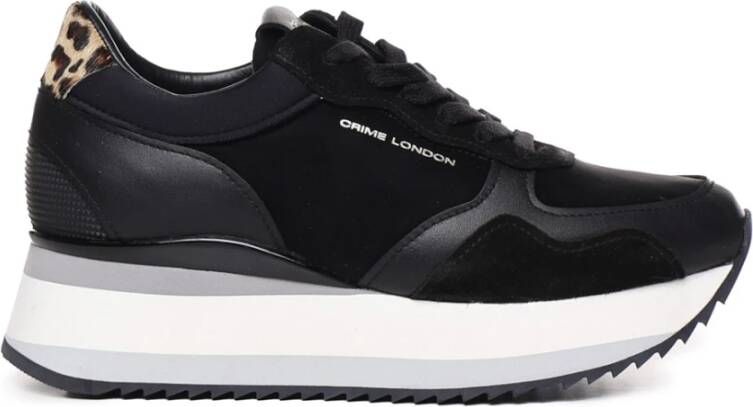 Crime London Zwarte Patchwork Sneakers Black Dames