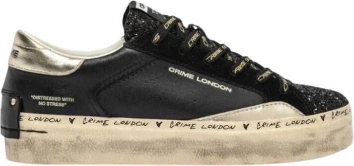 Crime London Zwarte Sneakers met Chelsea20