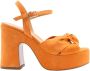 Cristian Daniel Gedurfde Sandaal Orange Dames - Thumbnail 2