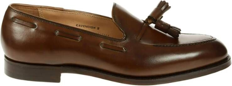Crockett & Jones Bruine lederen mocassins met kwastdetail Brown Heren