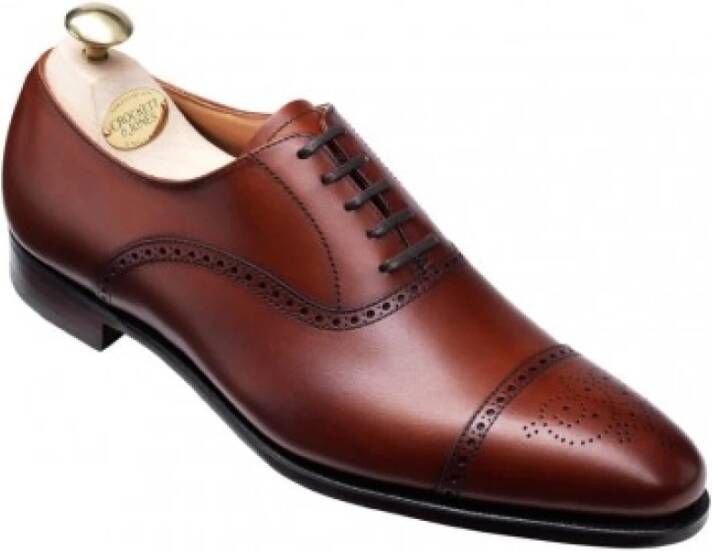 Crockett & Jones Kastanje Leren Schoenen Brown Heren