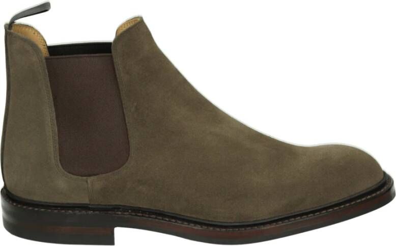 Crockett & Jones Taupe Suède Casual Chelsea Schoenen