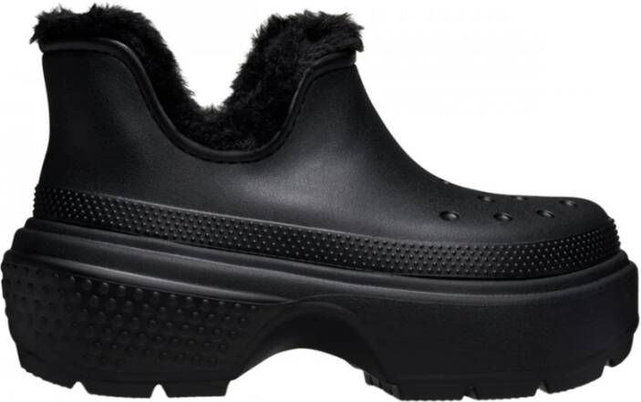 Crocs Chunky Shorty Laarzen met Harige Voering Black Dames