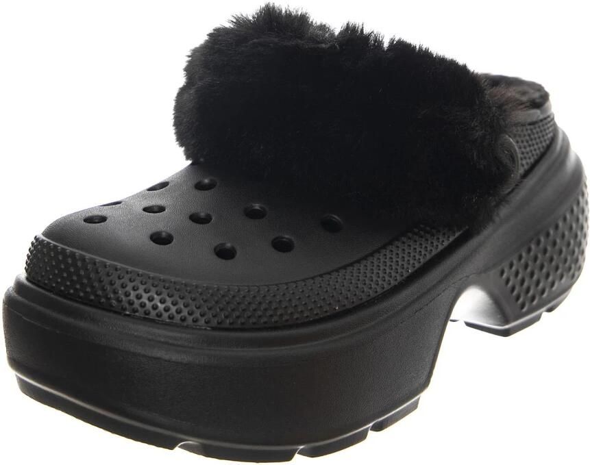 Crocs Zwarte gevoerde Stomp klomp met bont Black - Foto 6