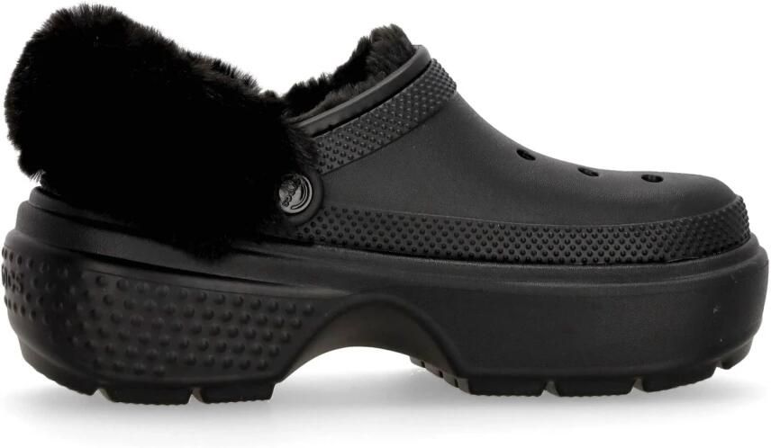Crocs Zwarte gevoerde Stomp klomp met bont Black - Foto 3