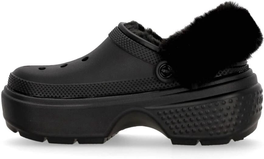 Crocs Zwarte gevoerde Stomp klomp met bont Black - Foto 8