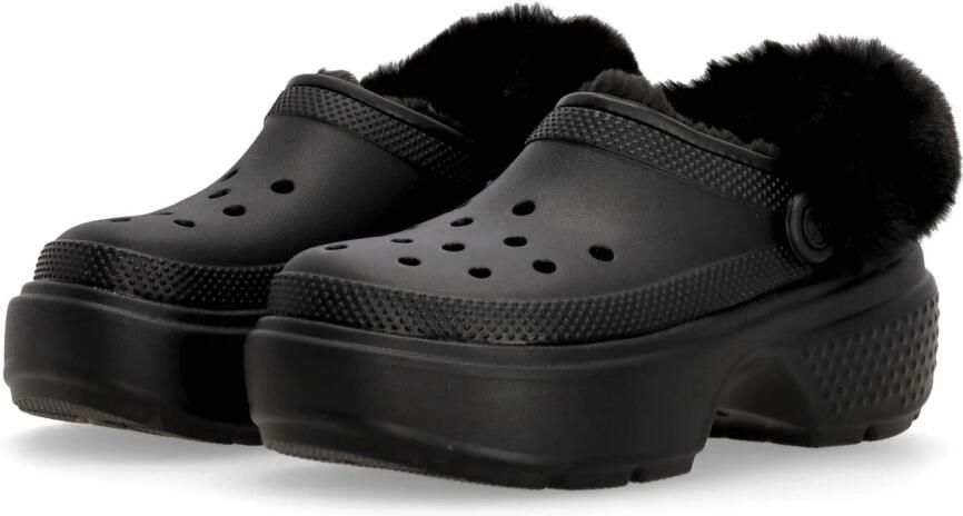 Crocs Zwarte gevoerde Stomp klomp met bont Black - Foto 10