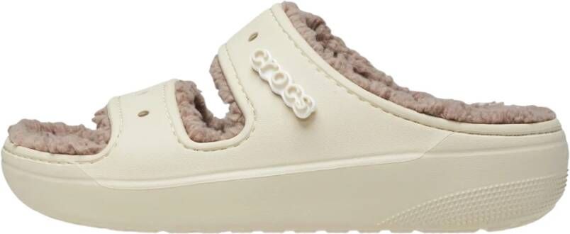 Crocs Gezellige Fluffy Slide Sandalen Beige Heren