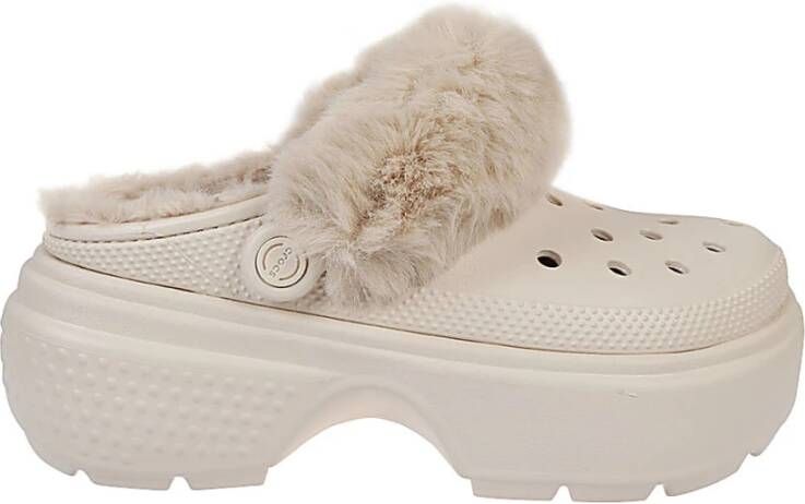 Crocs Grijze Stomp Gevoerde Sandalen Gray Dames