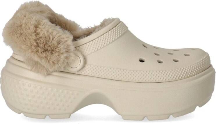 Crocs Stomp Gevoerd Stucco Klomp Beige Dames