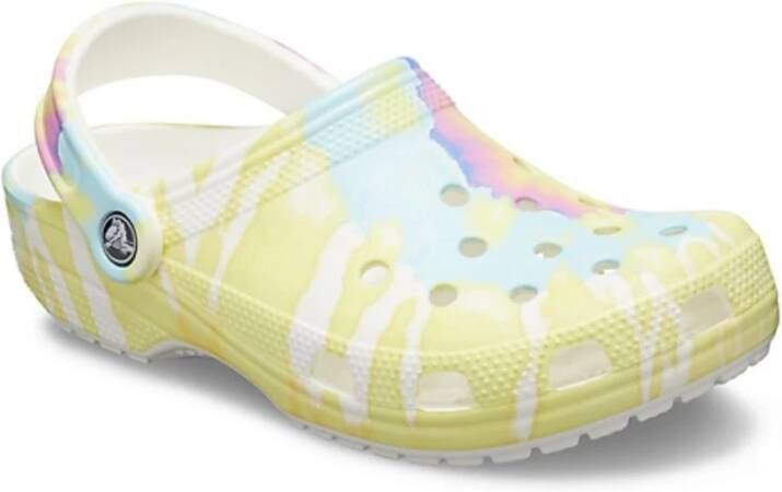 Crocs Classic Tie Dye Graphic Clog White Multi Schoenmaat 34 37 Slides & sandalen 205453 94S - Foto 2