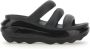 Crocs Classic Mega Crush Tripe Strap Vrouwen Zwart Slippers - Thumbnail 2