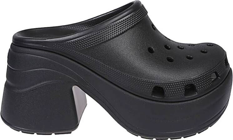 Crocs Zwarte sandalen met hakken en plateau Black Dames