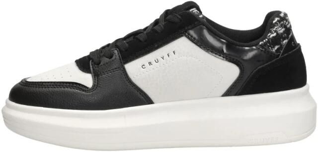 Cruyff Tennis court black white Zwart Leerlook Lage sneakers Dames - Foto 5