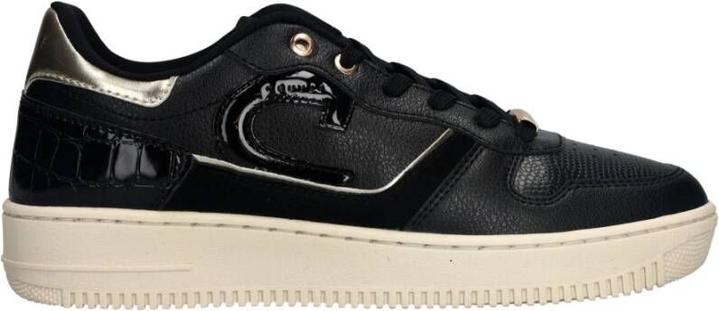 Cruyff Zwarte Low Lux Sneaker met Gouden Accents Black Dames