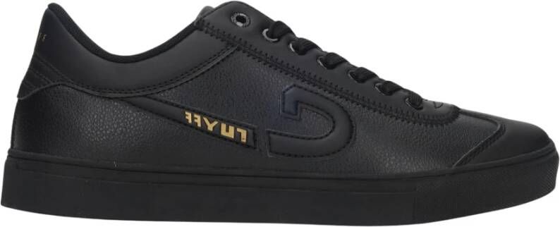Cruyff Zwarte Sneaker met Gouden Accenten Black Heren