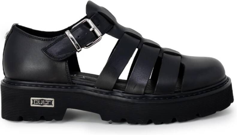 Cult Leren Sandalen met Gesp Strik Sluiting Black Dames