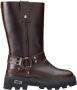 Cult Bikerlaarzen Bruin Leer Enkel Brown Dames - Thumbnail 1